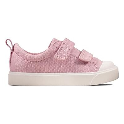 Clarks Girl's City Bright T Low-Top Sneakers, Pink Canvas, 4.5 UK Clarks Girl's City Bright T Low-Top Sneakers, Pink Canvas, 4.5 UK