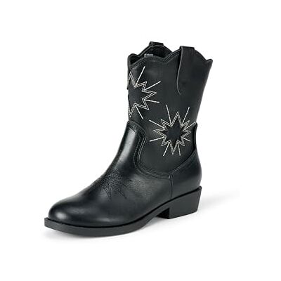 Amazon Essentials Girls' Western Cowboy Boots, Black, 11.5 UK Child Amazon Essentials Girls' Western Cowboy Boots, Black, 11.5 UK Child