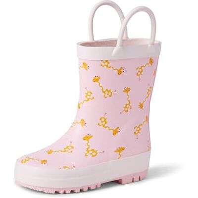 Amazon Essentials x Sofia Grainge Unisex Kids' Waterproof Rubber Wellington Boots, Light Pink Giraffes, 1 UK Amazon Essentials x Sofia Grainge Unisex Kids' Waterproof Rubber Wellington Boots, Light Pink Giraffes, 1 UK