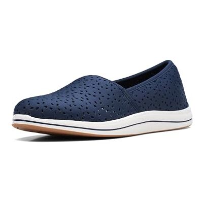 Clarks Womens Breeze Emily Loafer, Navy Synthetic, 9.5 Clarks Womens Breeze Emily Loafer, Navy Synthetic, 9.5
