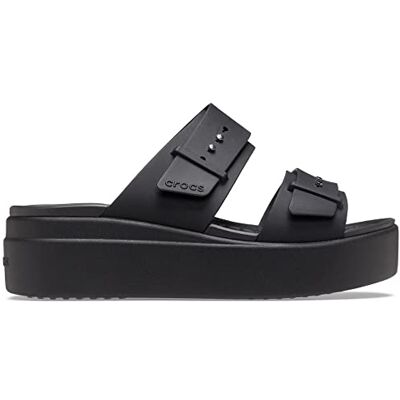 Crocs Women's Brooklyn Buckle Lowwdg Clog, Black, 2 UK Men 3 UK Women Crocs Women's Brooklyn Buckle Lowwdg Clog, Black, 2 UK Men 3 UK Women