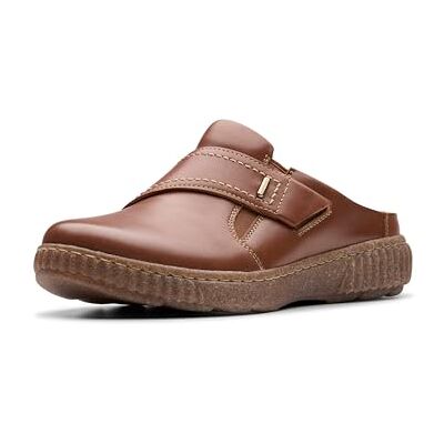 Clarks Women's Caroline Bay Mule, Tan Leather, 9.5 Wide Clarks Women's Caroline Bay Mule, Tan Leather, 9.5 Wide