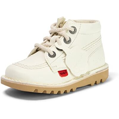 Kickers Unisex Kids Leather Alternative Kick Hi Classic Ankle Boots with Zip Plant Based Material Extra Comfortable Added Durability Premium Quality, White, 10 UK Child Kickers Unisex Kids Leather Alternative Kick Hi Classic Ankle Boots with Zip Plant Based Material Extra Comfortable Added Durability Premium Quality, White, 10 UK Child