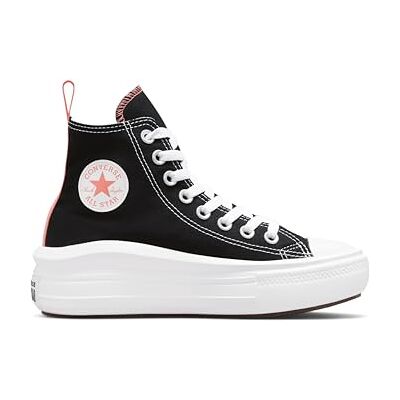Converse All Star Move Gs Trainers Black Pink Salt White 5.5 UK Converse All Star Move Gs Trainers Black Pink Salt White 5.5 UK
