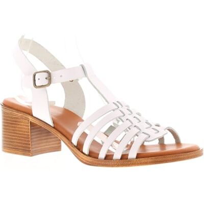 Hush Puppies Ladies Greta Heeled Sandal, White, 8 Hush Puppies Ladies Greta Heeled Sandal, White, 8