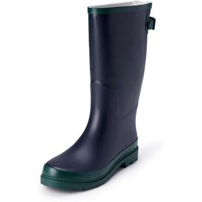 Amazon Essentials Women's Waterproof Tall Wellington Boots, Navy, 3 UK Amazon Essentials Women's Waterproof Tall Wellington Boots, Navy, 3 UK