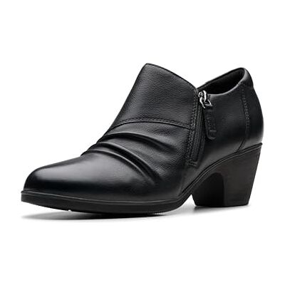 Clarks Women's Emily2 Braley Ankle Boot, Black Leather, 9.5 Wide Clarks Women's Emily2 Braley Ankle Boot, Black Leather, 9.5 Wide