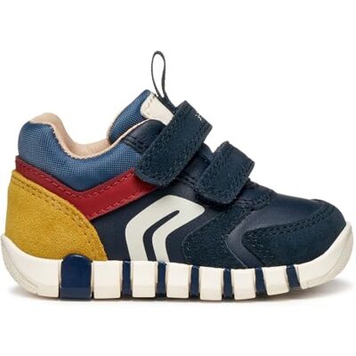 Geox Baby Boys B Iupidoo Boy First Walker Shoe, Navy Dk Red, 3.5 UK Child Geox Baby Boys B Iupidoo Boy First Walker Shoe, Navy Dk Red, 3.5 UK Child