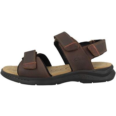 Clarks Hapsford Creek, mens Ankle Strap, Brown tumbled leather., 11 UK (46 EU) Clarks Hapsford Creek, mens Ankle Strap, Brown tumbled leather., 11 UK (46 EU)