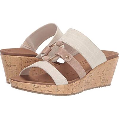 Skechers Women's Beverlee-sail Away Wedge Sandal, Natural, 4 UK Skechers Women's Beverlee-sail Away Wedge Sandal, Natural, 4 UK