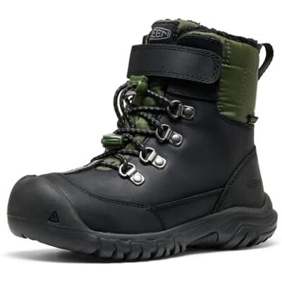 KEEN Unisex-Child Kanibou Mid Height Waterproof Insulated Snow Boots, Black/Bronze Green, 9 KEEN Unisex-Child Kanibou Mid Height Waterproof Insulated Snow Boots, Black/Bronze Green, 9