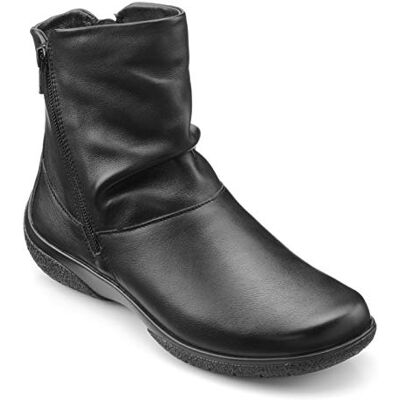 Hotter Whisper Women's Classic Mid-Cut Ankle Boot With Double Side Zips In Leather And Suede Black Extra Wide 4.5 UK Hotter Whisper Women's Classic Mid-Cut Ankle Boot With Double Side Zips In Leather And Suede Black Extra Wide 4.5 UK