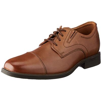 Clarks Herren Whiddon Cap Sneaker, Dark Tan Leather,39.5 EU Clarks Herren Whiddon Cap Sneaker, Dark Tan Leather,39.5 EU