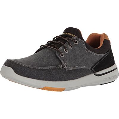 Skechers Men's Relaxed Fit-Elent-Mosen Boat Shoe, Black, 12 UK Skechers Men's Relaxed Fit-Elent-Mosen Boat Shoe, Black, 12 UK