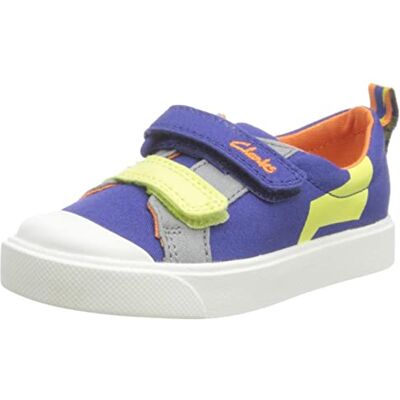 Clarks Boy's City Bright T Low-Top Sneakers, Blue, 4 UK Child Wide Clarks Boy's City Bright T Low-Top Sneakers, Blue, 4 UK Child Wide