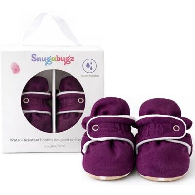 Snugabugz Fleece Lining Baby Booties Newborn to 18 Months Water Resistant Stay-On Snap Socks for Baby Boys & Girls Soft Non-Slip Sole Baby Slippers + Pram Shoes Plum, 12-18 Months Snugabugz Fleece Lining Baby Booties Newborn to 18 Months Water Resistant Stay-On Snap Socks for Baby Boys & Girls Soft Non-Slip Sole Baby Slippers + Pram Shoes Plum, 12-18 Months