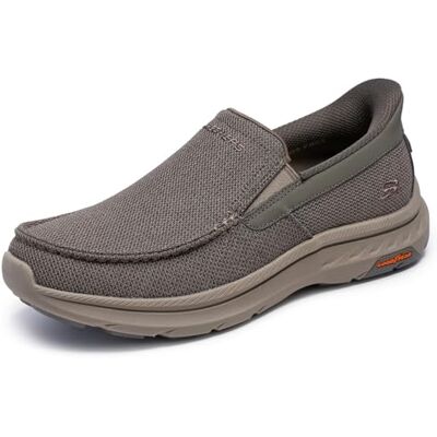 Skechers Men's Pollard Wilfred Loafer Trainer, Taupe, 12 UK Skechers Men's Pollard Wilfred Loafer Trainer, Taupe, 12 UK