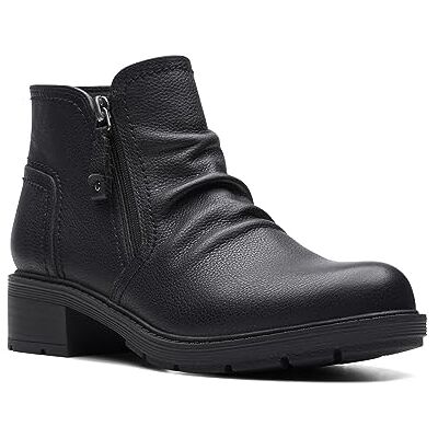 Clarks Women's Hearth Dove Ankle Boot, Black Leather, 9 Clarks Women's Hearth Dove Ankle Boot, Black Leather, 9
