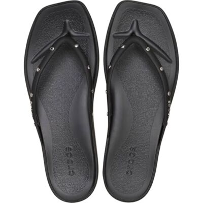 Crocs Women Flip,Miami Studded Flip,Black,8 UK Women Crocs Women Flip,Miami Studded Flip,Black,8 UK Women