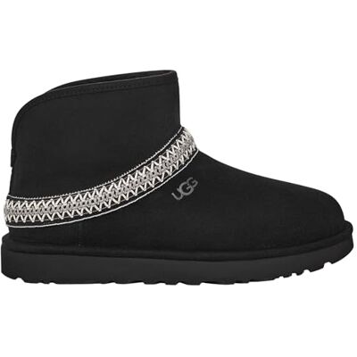 Ugg Women's Classic Mini Crescent Classic Boot, Black, UK 9 Ugg Women's Classic Mini Crescent Classic Boot, Black, UK 9