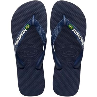 Havaianas Brasil Logo Unisex Adults Flip Flop, Navy Blue, 3/4 UK Havaianas Brasil Logo Unisex Adults Flip Flop, Navy Blue, 3/4 UK
