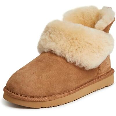 Fireside by Dearfoams Dearfoams Women's Fireside Faux Shearling Fold Down Bootie Slipper, Chestnut, 5 UK Fireside by Dearfoams Dearfoams Women's Fireside Faux Shearling Fold Down Bootie Slipper, Chestnut, 5 UK