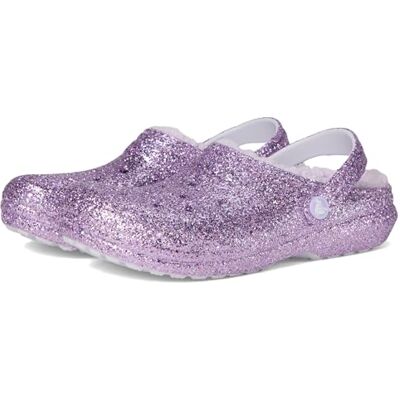 Crocs Unisex Kids Clog, Classic Lined Chunky Glitter Clog K, Purple Moon, 3 UK Child Crocs Unisex Kids Clog, Classic Lined Chunky Glitter Clog K, Purple Moon, 3 UK Child