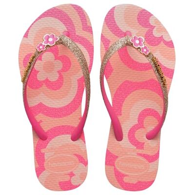 Havaianas Kids Slim Glitter II Girls FlipFlop Blossom/Pink Flux,3/4 UK Havaianas Kids Slim Glitter II Girls FlipFlop Blossom/Pink Flux,3/4 UK