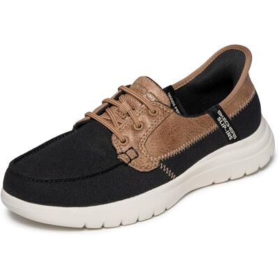 Skechers Women's On-The-go Flex-Palmilla Hands Free Slip-ins Boat Shoe, Black White, 6.5 UK Skechers Women's On-The-go Flex-Palmilla Hands Free Slip-ins Boat Shoe, Black White, 6.5 UK