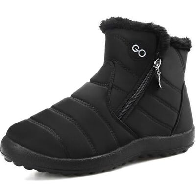 Harence Snow Boots for Women Winter Boot with Comfortable Warm Fur Lined Ankle Booties Outdoor Slip On Waterproof Short Boots, Zipper-black, 9.5 Harence Snow Boots for Women Winter Boot with Comfortable Warm Fur Lined Ankle Booties Outdoor Slip On Waterproof Short Boots, Zipper-black, 9.5