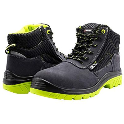 Bellota 7230942S1P Safety Boot for Men and Women with Breathable Split Leather, Lightweight and Resistant to Bumps and Scratches, Black Green, 42 EU Bellota 7230942S1P Safety Boot for Men and Women with Breathable Split Leather, Lightweight and Resistant to Bumps and Scratches, Black Green, 42 EU