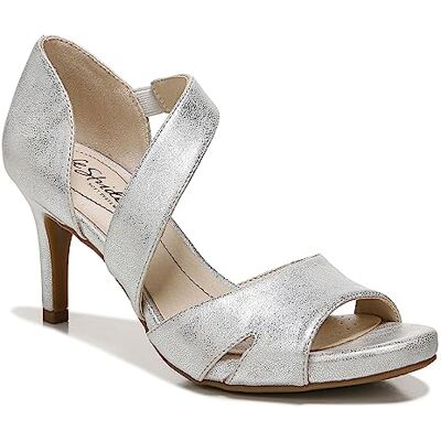 LifeStride Women's Mega Heeled Sandal, Silver, 7 UK LifeStride Women's Mega Heeled Sandal, Silver, 7 UK