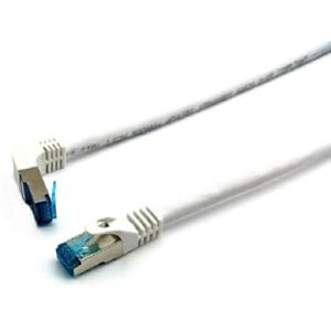 Equip 605800 Cat.6A S/FTP Patch Cable Angled to Straight Connector 1.0 m White Equip 605800 Cat.6A S/FTP Patch Cable Angled to Straight Connector 1.0 m White