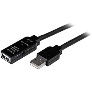 StarTech .com 10m USB 2.0 Active Extension Cable M/F 10 meter USB 2.0 Repeater / Extender Cable USB A (M) to USB A (F) 10 m Black 3 ft (USB2AAEXT10M) StarTech .com 10m USB 2.0 Active Extension Cable M/F 10 meter USB 2.0 Repeater / Extender Cable USB A (M) to USB A (F) 10 m Black 3 ft (USB2AAEXT10M)