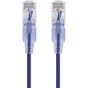 Monoprice Cat6A Ethernet Patch Cable - Snagless RJ45, 550Mhz, 10G, UTP, Pure Bare Copper Wire, 30AWG, 10-Pack, 14 Feet, Purple- SlimRun Series