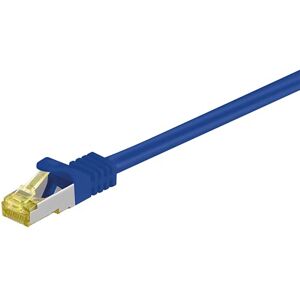 Goobay 92681 RJ45 Patch Cable with CAT 7 Raw Cable, Double Shielded, S-FTP up to 600 Mhz, Halogen-Free, Copper Cable Plug, Gold-Plated Contacts, 20 m, Blue Goobay 92681 RJ45 Patch Cable with CAT 7 Raw Cable, Double Shielded, S-FTP up to 600 Mhz, Halogen-Free, Copper Cable Plug, Gold-Plated Contacts, 20 m, Blue