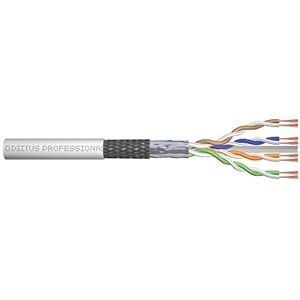 Digitus Cat-6 patch cable – Unassembled – 100 m – SF-UTP network cable – LSZH – AWG 26/7 – 1 Gbit/s – 250 MHz – PoE+ compatible – Grey Digitus Cat-6 patch cable – Unassembled – 100 m – SF-UTP network cable – LSZH – AWG 26/7 – 1 Gbit/s – 250 MHz – PoE+ compatible – Grey