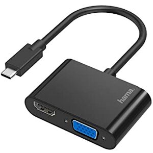 Hama USB-C to VGA and HDMI Adapter, 4K Ultra HD, Full HD 1080p (2-in-1 USB-C adapter with HDMI and VGA ports for connecting PC, laptop, MacBook, tablet, iPad, or phone to monitor, TV, or projector) Hama USB-C to VGA and HDMI Adapter, 4K Ultra HD, Full HD 1080p (2-in-1 USB-C adapter with HDMI and VGA ports for connecting PC, laptop, MacBook, tablet, iPad, or phone to monitor, TV, or projector)