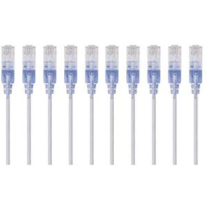 Monoprice SlimRun Cat6A Ethernet Patch Cable Network Internet Cord RJ45, Stranded, UTP, Pure Bare Copper Wire, 30AWG, 2 Feet, White, 10-Pack Monoprice SlimRun Cat6A Ethernet Patch Cable Network Internet Cord RJ45, Stranded, UTP, Pure Bare Copper Wire, 30AWG, 2 Feet, White, 10-Pack