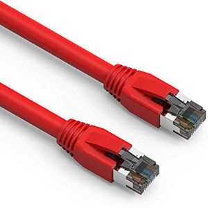Nippon Labs Cat 8 Ethernet Cable 0.5 feet – Red 2GHz, 40G, 24AWG, S/FTP – Shielded Latest 40Gbps 2000Mhz SFTP Patch Cord, Heavy Duty High Speed Cat8 LAN Network RJ45 Cable- in Wall, Outdoor Nippon Labs Cat 8 Ethernet Cable 0.5 feet – Red 2GHz, 40G, 24AWG, S/FTP – Shielded Latest 40Gbps 2000Mhz SFTP Patch Cord, Heavy Duty High Speed Cat8 LAN Network RJ45 Cable- in Wall, Outdoor
