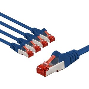 Goobay 65968 CAT6 Network Cable Set of 5/Patch Cable Shielded S/FTP/CU Ethernet Cable, PiMF, LSZH/Cat 6 Cable with 10 Gbits/Blue / 5 x 3 m Goobay 65968 CAT6 Network Cable Set of 5/Patch Cable Shielded S/FTP/CU Ethernet Cable, PiMF, LSZH/Cat 6 Cable with 10 Gbits/Blue / 5 x 3 m