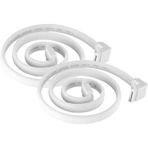 Silverstone Technology CP08W 90 Degree SATA 3 Sleeved White Cable with EMI Guard for 6Gb/s 2-Pack Silverstone Technology CP08W 90 Degree SATA 3 Sleeved White Cable with EMI Guard for 6Gb/s 2-Pack