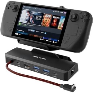 WAVLINK Steam Deck Dock, 6-IN-1 Docking Station for Steam Deck/ROG Ally with 4K@144Hz HDMI 2.1, 100W PD IN, 3x 10G USB 3.2, Gigabit RJ45 WAVLINK Steam Deck Dock, 6-IN-1 Docking Station for Steam Deck/ROG Ally with 4K@144Hz HDMI 2.1, 100W PD IN, 3x 10G USB 3.2, Gigabit RJ45