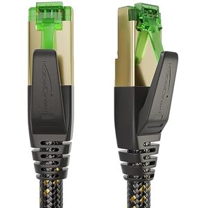 KabelDirekt Cat 7 Ethernet Cable with ultra-secure triple shielding, internet & LAN cord, Nylon braided – 7.5m (Break-proof network cable, 10Gbit/s for maximum fibre optic speed, RJ45 plug) – CableDirect KabelDirekt Cat 7 Ethernet Cable with ultra-secure triple shielding, internet & LAN cord, Nylon braided – 7.5m (Break-proof network cable, 10Gbit/s for maximum fibre optic speed, RJ45 plug) – CableDirect