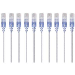 Monoprice Cat6A Ethernet Patch Cable Snagless RJ45, 550Mhz, 10G, UTP, Pure Bare Copper Wire, 30AWG, 10-Pack, 5 Feet, White SlimRun Series Monoprice Cat6A Ethernet Patch Cable Snagless RJ45, 550Mhz, 10G, UTP, Pure Bare Copper Wire, 30AWG, 10-Pack, 5 Feet, White SlimRun Series