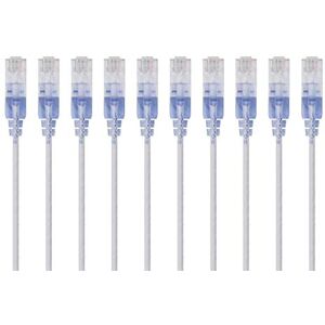 Monoprice Cat6A Ethernet Patch Cable Snagless RJ45, 550Mhz, 10G, UTP, Pure Bare Copper Wire, 30AWG, 10-Pack, 1 Feet, White SlimRun Series Monoprice Cat6A Ethernet Patch Cable Snagless RJ45, 550Mhz, 10G, UTP, Pure Bare Copper Wire, 30AWG, 10-Pack, 1 Feet, White SlimRun Series