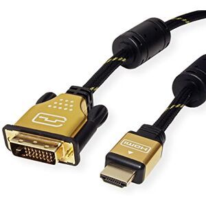 Roline GOLD Monitor Cable DVI-HDMI, ST-ST, (24+1) Dual Left, 1 m Roline GOLD Monitor Cable DVI-HDMI, ST-ST, (24+1) Dual Left, 1 m