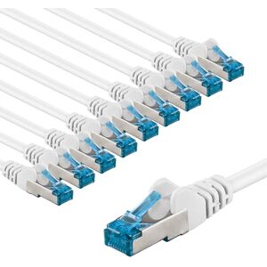 Goobay 66052 CAT 6A Network Cable in Set of 10/Patch Cable Shielded S/FTP/CU Ethernet Cable, PiMF, LSZH/Cat 6a Cable with 10 Gbits/White / 10 x 1 m Goobay 66052 CAT 6A Network Cable in Set of 10/Patch Cable Shielded S/FTP/CU Ethernet Cable, PiMF, LSZH/Cat 6a Cable with 10 Gbits/White / 10 x 1 m