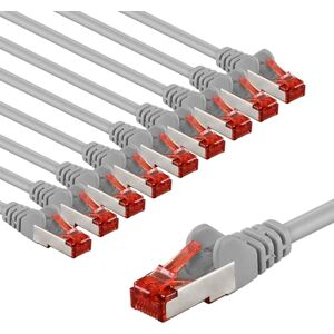 Goobay 65996 CAT6 Network Cable Set of 10/Patch Cable Shielded S/FTP/CU Ethernet Cable, PiMF, LSZH/Cat 6 Cable with 10 Gbits/Grey / 10 x 3 m Goobay 65996 CAT6 Network Cable Set of 10/Patch Cable Shielded S/FTP/CU Ethernet Cable, PiMF, LSZH/Cat 6 Cable with 10 Gbits/Grey / 10 x 3 m