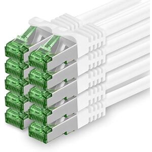 1aTTack.de 0.5 M Cat.7 Network Cable Pack of 10 Cat7 Patch Cable Lan Cable Ethernet RJ45 10 Gbit/s (All Internet Speeds) White 0.5 Meter 1aTTack.de 0.5 M Cat.7 Network Cable Pack of 10 Cat7 Patch Cable Lan Cable Ethernet RJ45 10 Gbit/s (All Internet Speeds) White 0.5 Meter